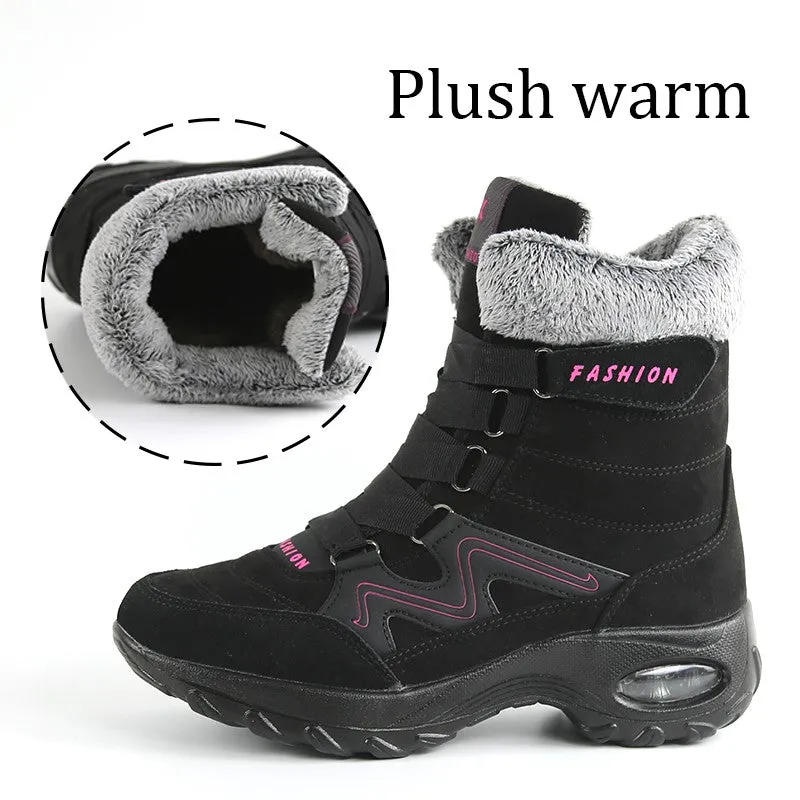 Women's thermal winter plush anti-skid suede boots