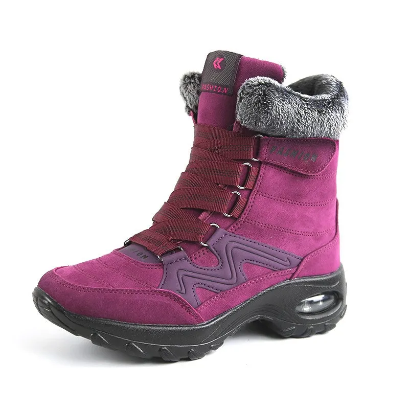 Women's thermal winter plush anti-skid suede boots