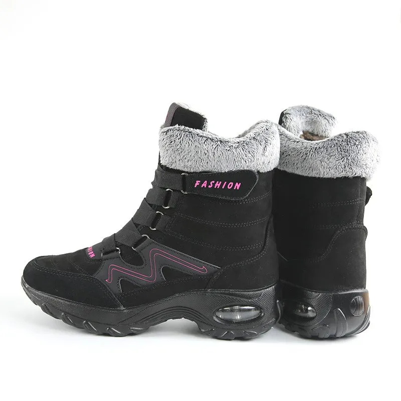 Women's thermal winter plush anti-skid suede boots