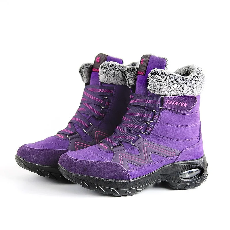 Women's thermal winter plush anti-skid suede boots