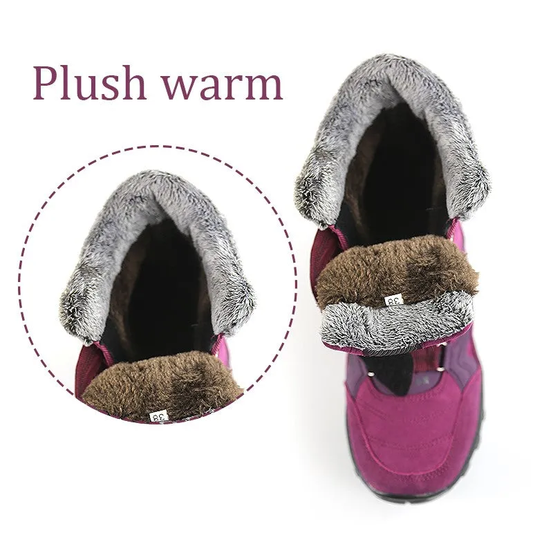 Women's thermal winter plush anti-skid suede boots