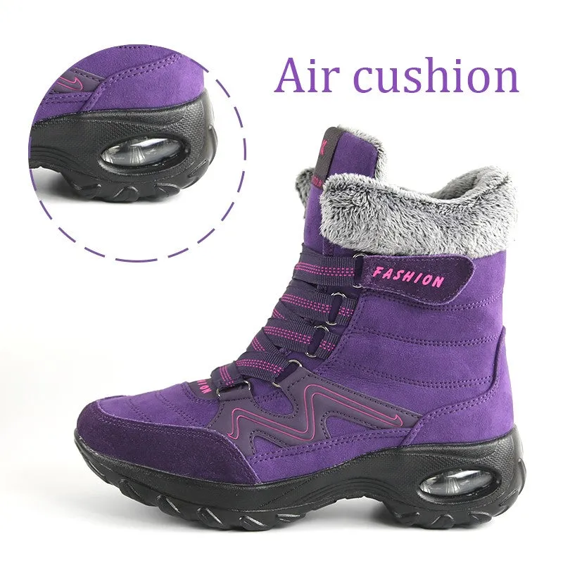 Women's thermal winter plush anti-skid suede boots