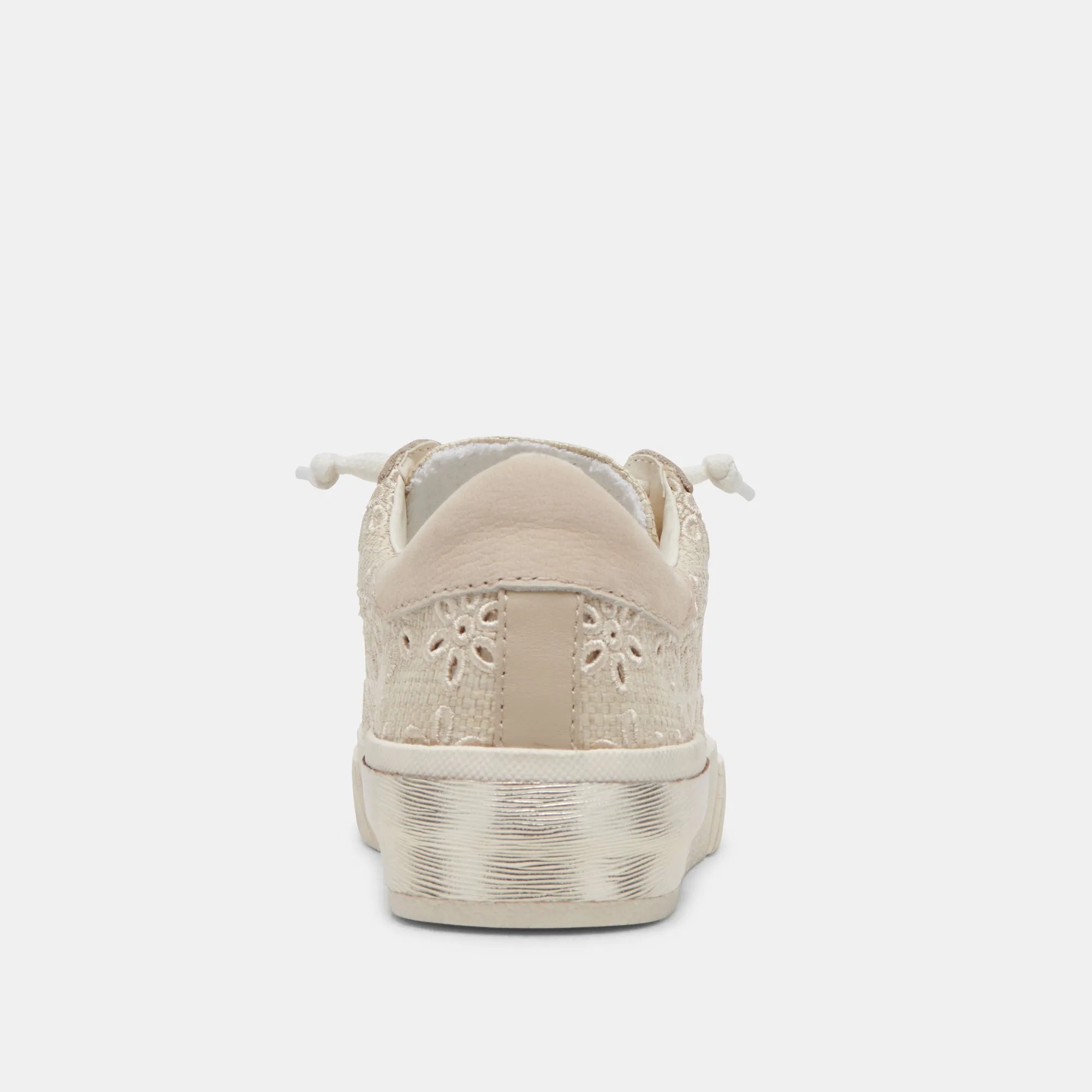 ZINA SNEAKERS OATMEAL FLORAL EYELET